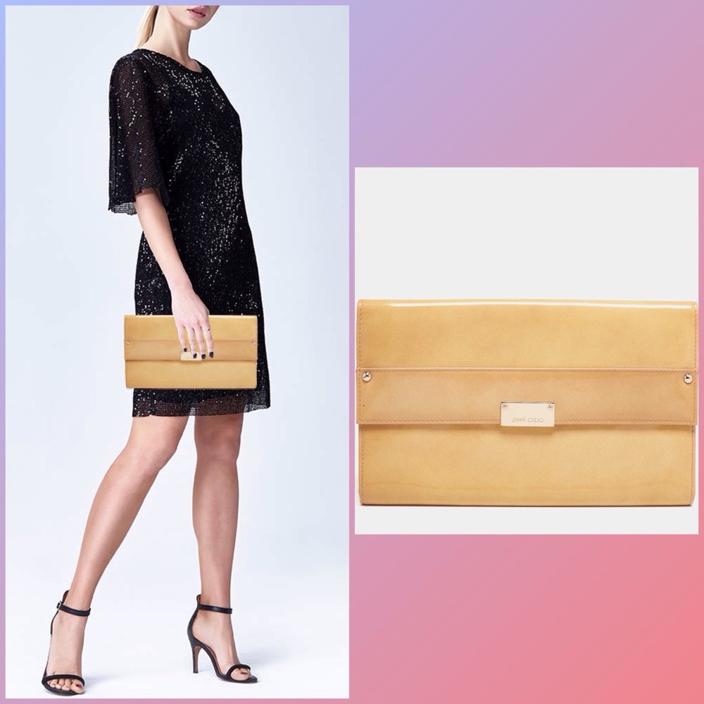 Authentic Jimmy Choo REESE Leather Clutch